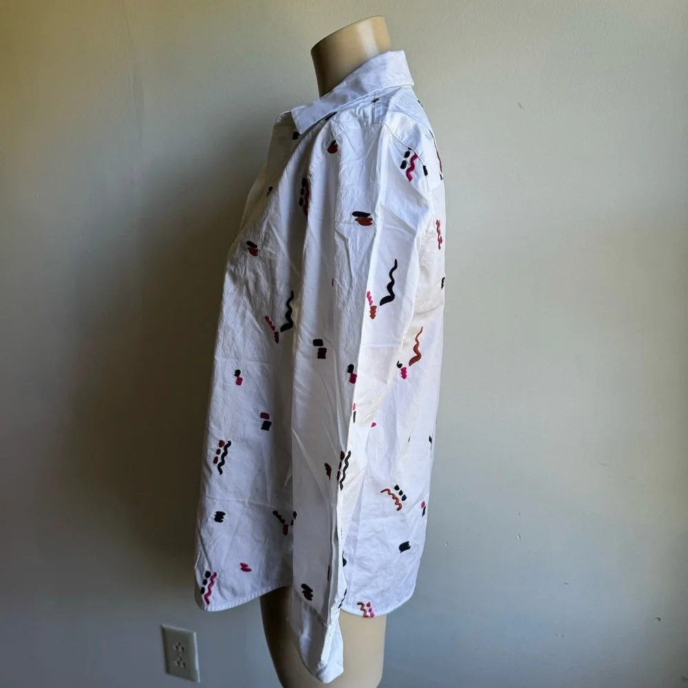 Lafayette 148 Multi Color Button Down Shirt - Picture 3 of 8